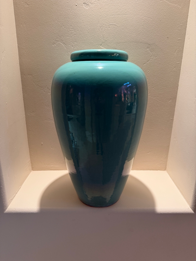Vintage Pair Of Bauer Pottery Aqua Turquoise Oil Jars, Art Deco Style Ceramic Floor Vase, Iconic California Art Pottery, Circa 1930s-1940s 22.5'H  [Photo 4]
