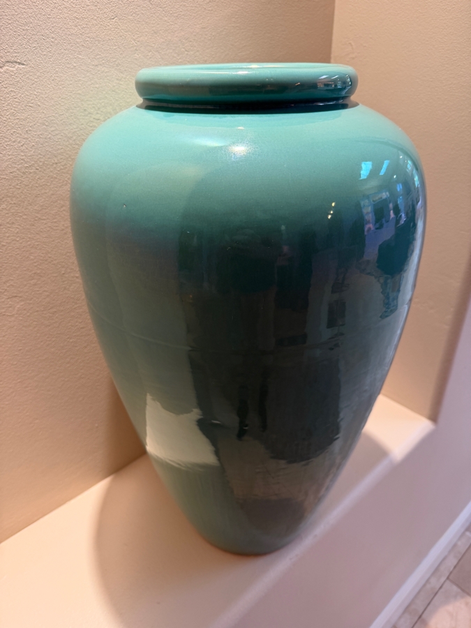Vintage Pair Of Bauer Pottery Aqua Turquoise Oil Jars, Art Deco Style Ceramic Floor Vase, Iconic California Art Pottery, Circa 1930s-1940s 22.5'H  [Photo 8]