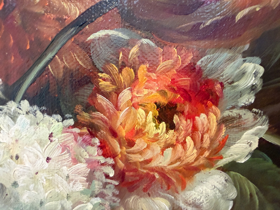 Stunning Original Still Life Oil Painting On Canvas Signed Lower Right 23.5 X 19 In A Beautiful Gilt Wooden Frame 38 X 34 [Photo 9]