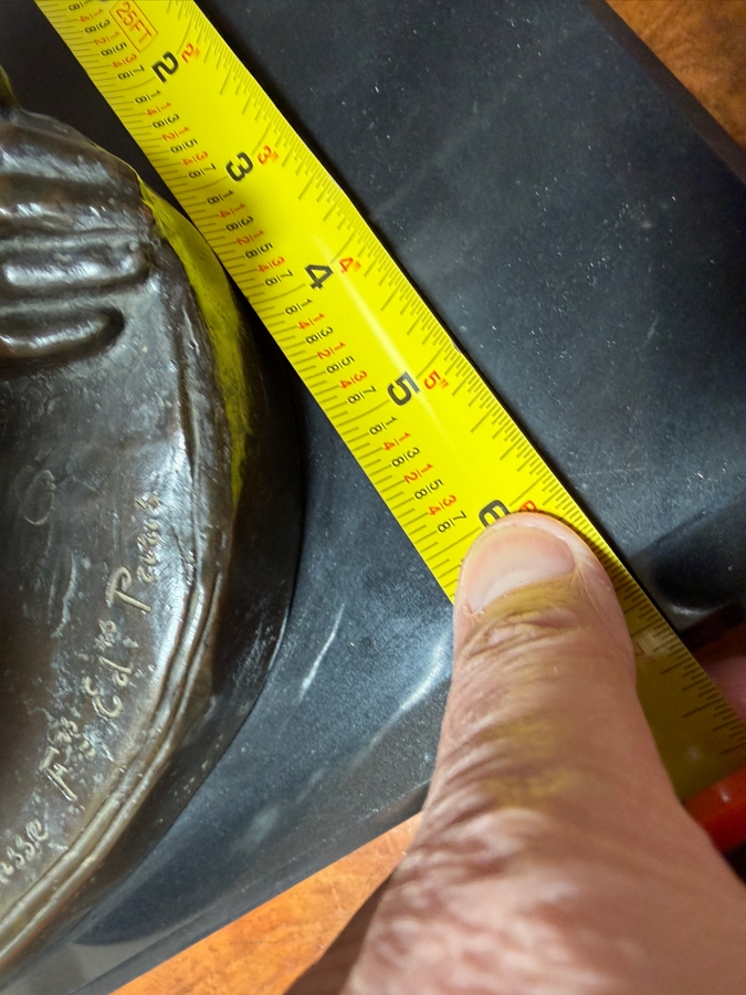 Antique Art Deco Bronze Sculpture 'Femme Au Papillon' By Albert Marius Patrisse, Seated Nude With Butterfly, Hand-Inscribed Signature, Circa 1930 14'W X 6'D X 13'H [Photo 18]