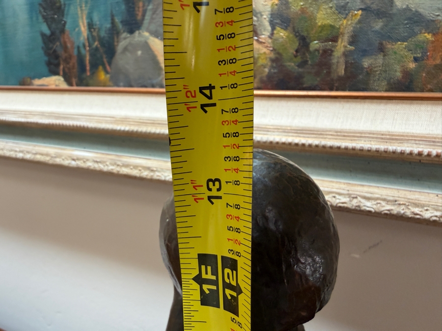 Antique Art Deco Bronze Sculpture 'Femme Au Papillon' By Albert Marius Patrisse, Seated Nude With Butterfly, Hand-Inscribed Signature, Circa 1930 14'W X 6'D X 13'H [Photo 19]