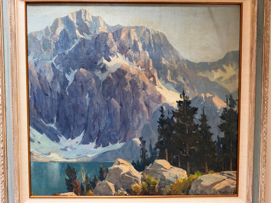 Charles L A Smith (1872-1937, California) Stunning Original Landscape Painting On Canvas Signed Lower Right C. Smith [Photo 6]