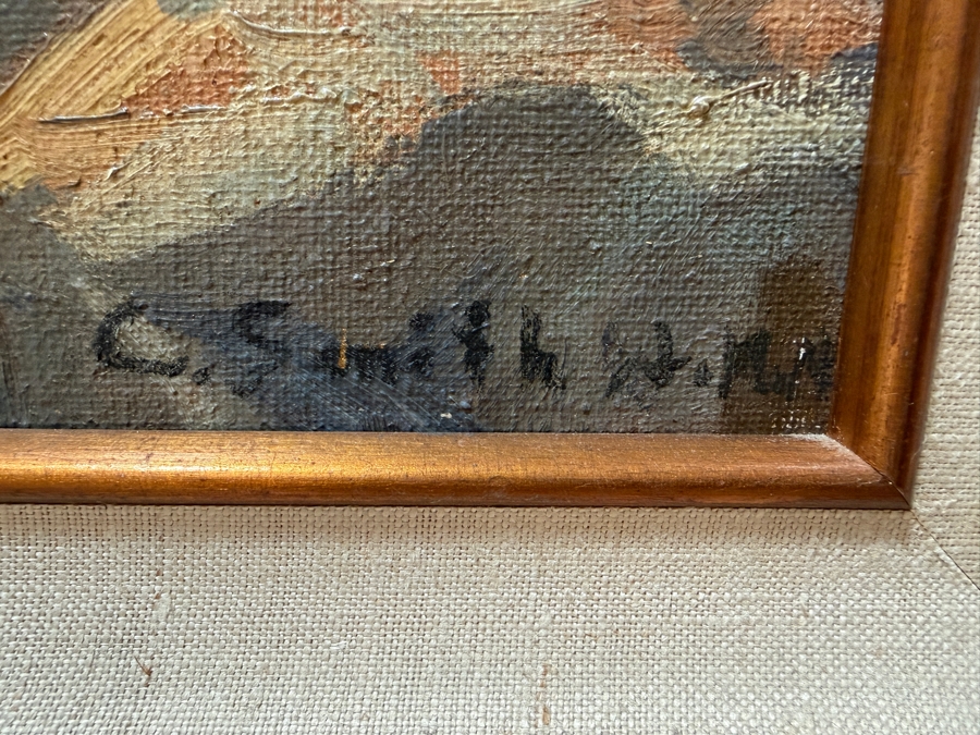 Charles L A Smith (1872-1937, California) Stunning Original Landscape Painting On Canvas Signed Lower Right C. Smith [Photo 13]