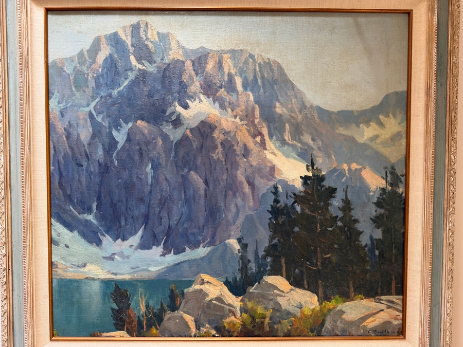 Charles L A Smith (1872-1937, California) Stunning Original Landscape Painting On Canvas Signed Lower Right C. Smith [Photo 7]