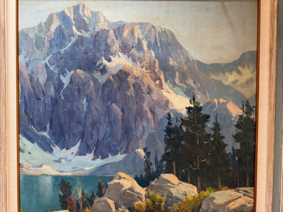 Charles L A Smith (1872-1937, California) Stunning Original Landscape Painting On Canvas Signed Lower Right C. Smith [Photo 8]