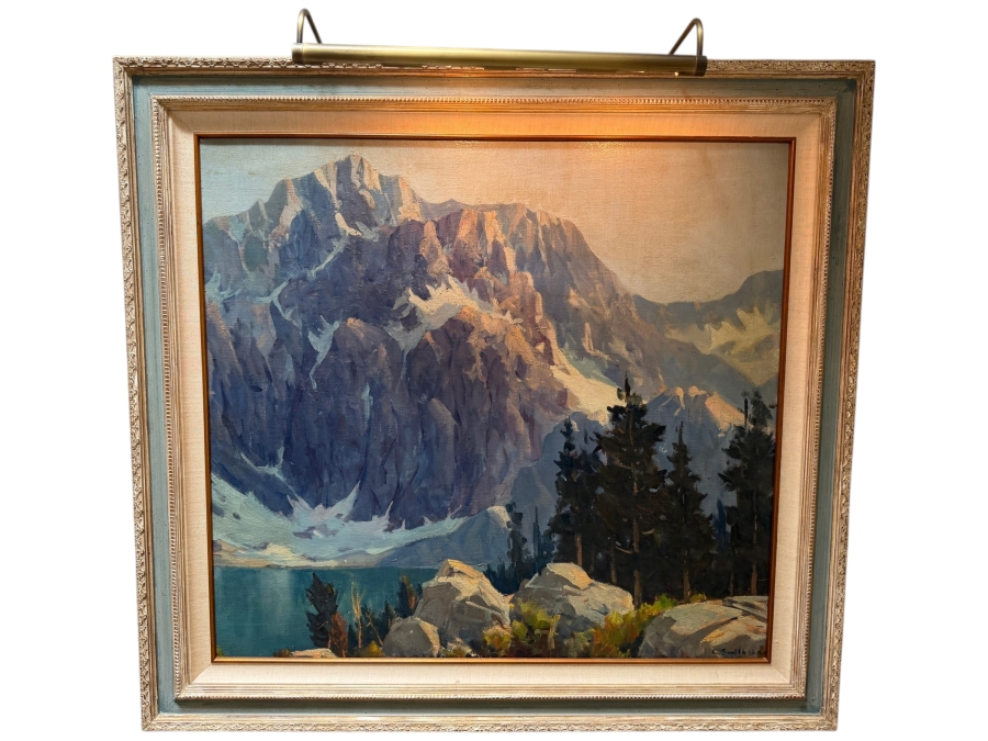 Charles L A Smith (1872-1937, California) Stunning Original Landscape Painting On Canvas Signed Lower Right C. Smith