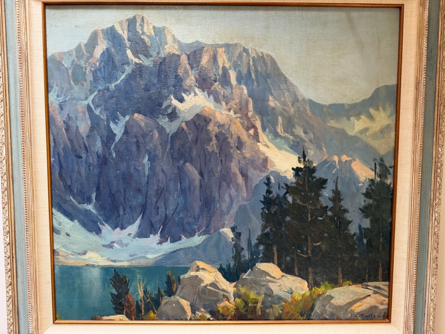 Charles L A Smith (1872-1937, California) Stunning Original Landscape Painting On Canvas Signed Lower Right C. Smith [Photo 5]