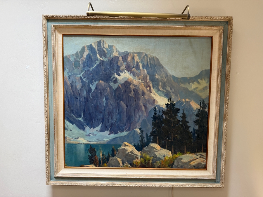 Charles L A Smith (1872-1937, California) Stunning Original Landscape Painting On Canvas Signed Lower Right C. Smith [Photo 4]