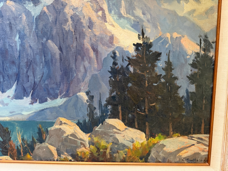 Charles L A Smith (1872-1937, California) Stunning Original Landscape Painting On Canvas Signed Lower Right C. Smith [Photo 11]