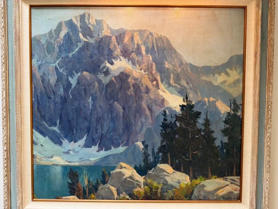 Charles L A Smith (1872-1937, California) Stunning Original Landscape Painting On Canvas Signed Lower Right C. Smith [Photo 3]