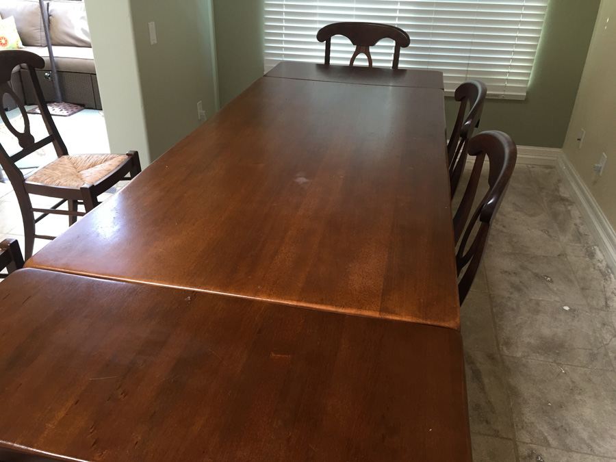 (6) Pottery Barn Napoleon Rush Italy Chairs With Table And Bench [Photo 8]