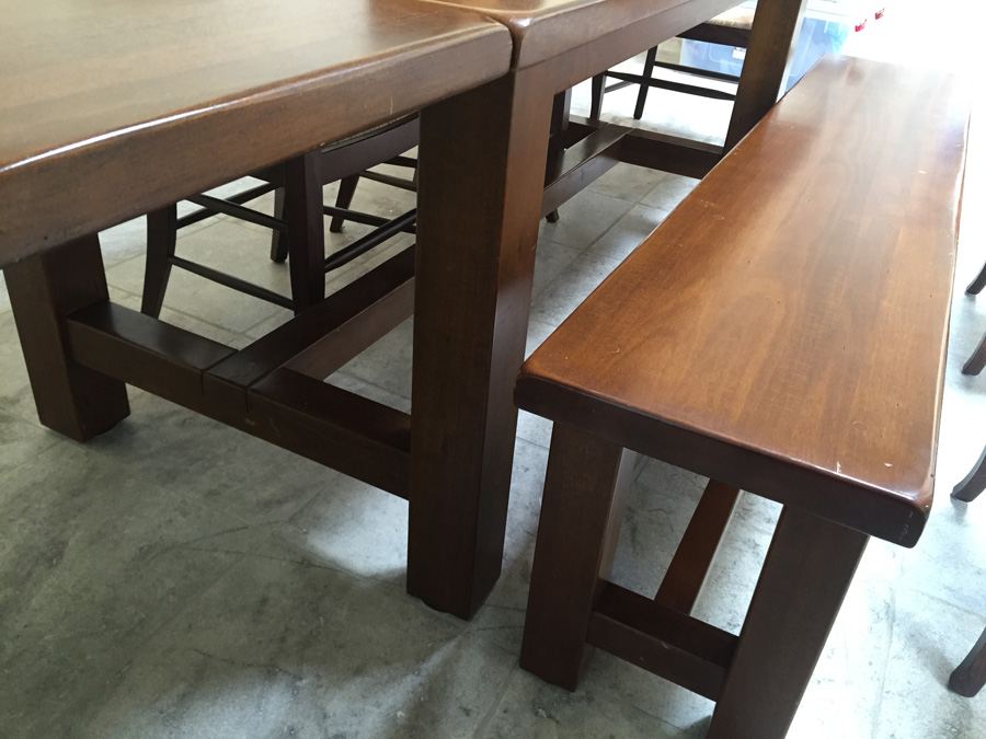 (6) Pottery Barn Napoleon Rush Italy Chairs With Table And Bench [Photo 11]