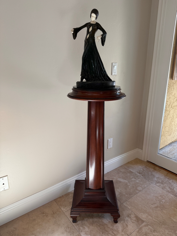 Vintage Solid Rosewood Pedestal Stand (Does Not Include Bronze Sculpture) 40'H [Photo 4]