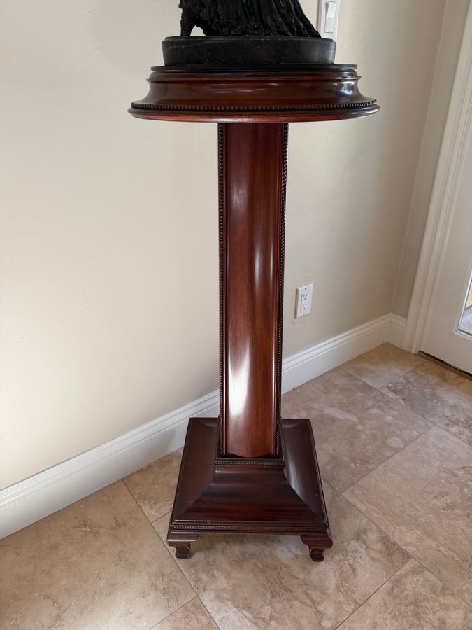 Vintage Solid Rosewood Pedestal Stand (Does Not Include Bronze Sculpture) 40'H [Photo 3]