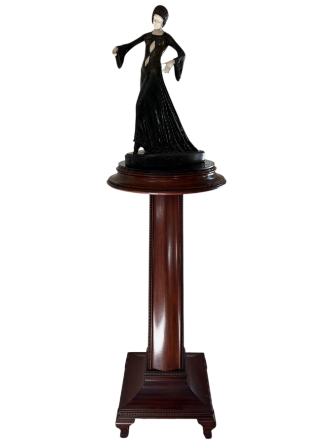 Vintage Solid Rosewood Pedestal Stand (Does Not Include Bronze Sculpture) 40'H