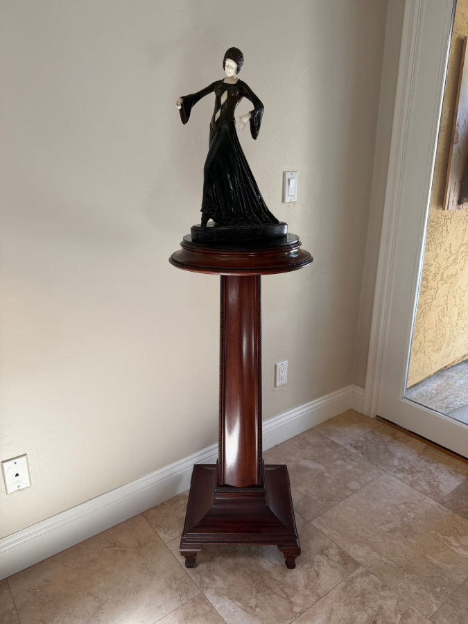 Vintage Solid Rosewood Pedestal Stand (Does Not Include Bronze Sculpture) 40'H [Photo 2]