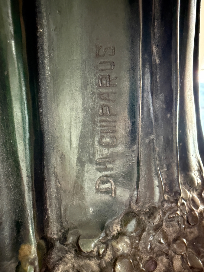 After Dimitri H. Chiparus (1886-1947) Art Deco Bronze Sculpture of Woman With Carved Face On Marble Base Signed D H Chiparus 18.5'H [Photo 8]