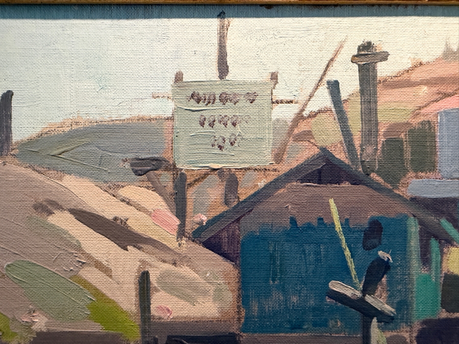 Samuel Hyde Harris (1889-1977, England/California) Original Landscape Oil Painting On Board Titled 'Young's Beach Camp' Signed Lower Right By Samuel Hyde Harris & Signed And Dated Verso 1980 By His Wife Mrs. Samuel Hyde Harris 24' X 18' Framed 32' X 25.5' [Photo 6]