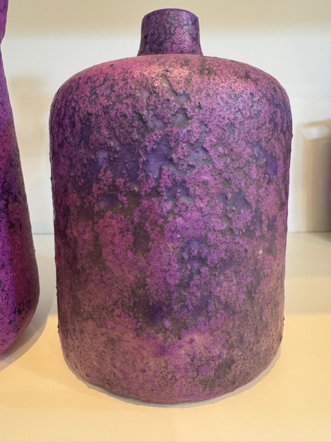 Vintage West German Otto Keramik Purple Fat Lava Glaze Pottery Vases, Set Of Three, Designed By Otto Gerharz, Mid-Century Modern, Circa 1960s-1970s 6.5' - 9'H [Photo 5]