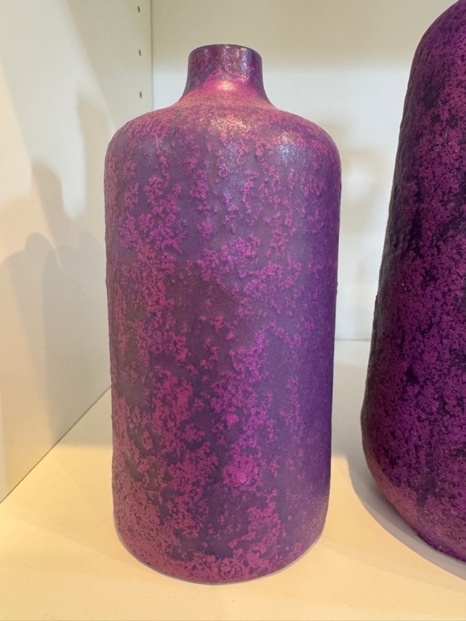 Vintage West German Otto Keramik Purple Fat Lava Glaze Pottery Vases, Set Of Three, Designed By Otto Gerharz, Mid-Century Modern, Circa 1960s-1970s 6.5' - 9'H [Photo 3]