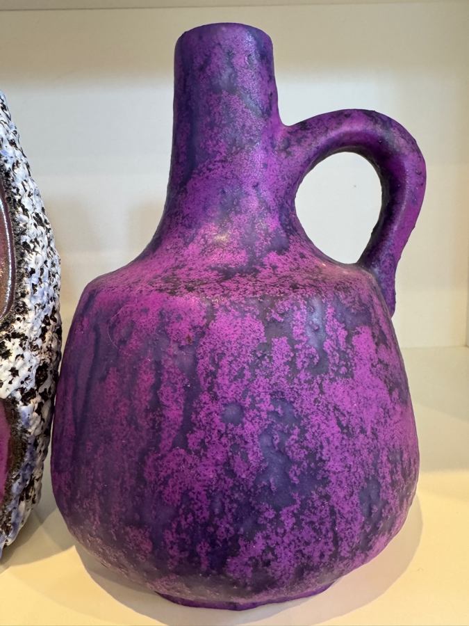 Vintage West German Otto Keramik Purple Fat Lava Glaze Pottery Vases, Set Of Three, Designed By Otto Gerharz, Mid-Century Modern, Circa 1960s-1970s 6.5' - 7.25'H [Photo 6]