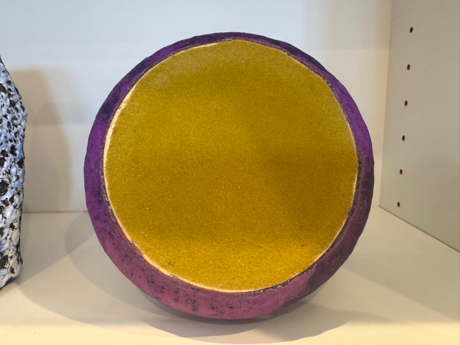 Vintage West German Otto Keramik Purple Fat Lava Glaze Pottery Vases, Set Of Three, Designed By Otto Gerharz, Mid-Century Modern, Circa 1960s-1970s 6.5' - 7.25'H [Photo 9]