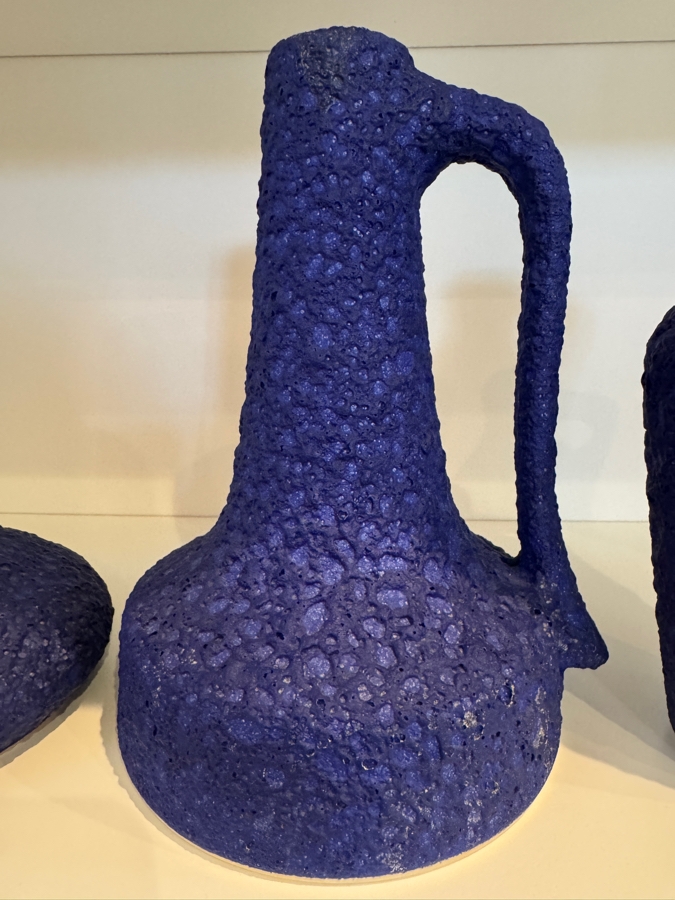 Vintage West German Silberdistel 'Yves Klein Blue' Fat Lava Pottery Vases, Set Of Three Volcanic Crusty Glaze Ceramics Including Shapes 322/15, 324/22, And 303/21, Mid-Century Modern, Circa 1960s-1970s 5.25' -9'H [Photo 5]