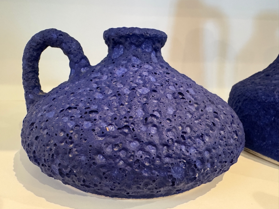 Vintage West German Silberdistel 'Yves Klein Blue' Fat Lava Pottery Vases, Set Of Three Volcanic Crusty Glaze Ceramics Including Shapes 322/15, 324/22, And 303/21, Mid-Century Modern, Circa 1960s-1970s 5.25' -9'H [Photo 4]
