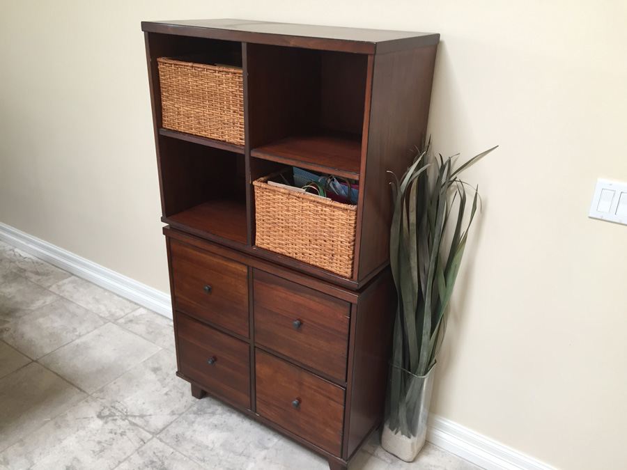 Pottery Barn 2-Piece Storage Cabinet With Baskets [Photo 2]