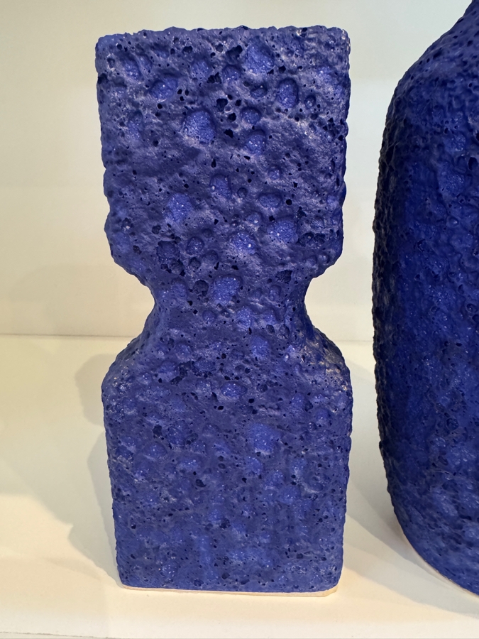 Vintage West German Silberdistel 'Yves Klein Blue' Fat Lava Pottery Vases, Set Of Three Including Shape 11/15 Brutalist Hourglass Vase, Model 123/20 Chimney Vase, And Model 324/22 Flared Vase, Circa 1960s-1970s [Photo 3]