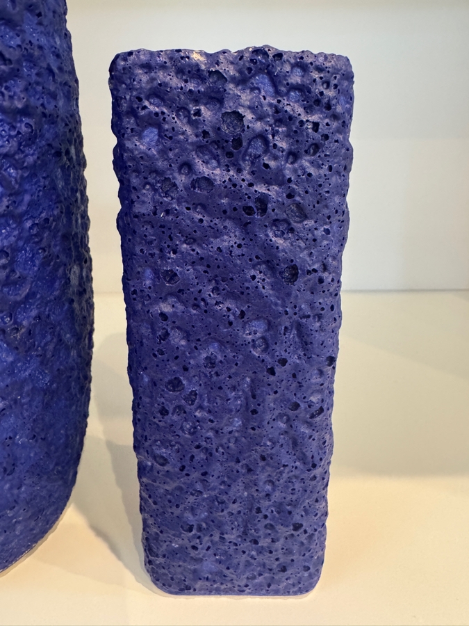 Vintage West German Silberdistel 'Yves Klein Blue' Fat Lava Pottery Vases, Set Of Three Including Shape 11/15 Brutalist Hourglass Vase, Model 123/20 Chimney Vase, And Model 324/22 Flared Vase, Circa 1960s-1970s [Photo 5]