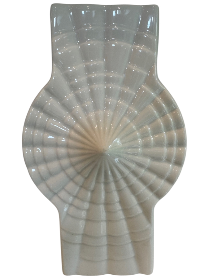 Vintage Winterling Mühlbach West Germany White Op-Art Spiderweb Porcelain Vase 8.5'H