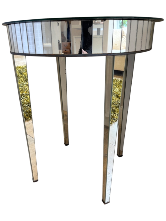 Antique Period Art Deco Round Mirrored Table 21'W X 25'H [Photo 2]