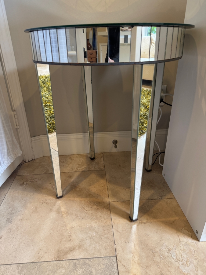 Antique Period Art Deco Round Mirrored Table 21'W X 25'H [Photo 3]