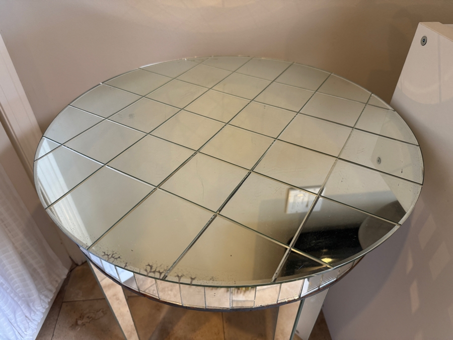 Antique Period Art Deco Round Mirrored Table 21'W X 25'H [Photo 4]