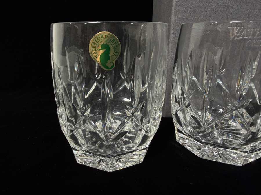 New Set Of Four Waterford Crystal Westhampton Double Old Fashioned Glasses With Box 4 1/8'H [Photo 2]
