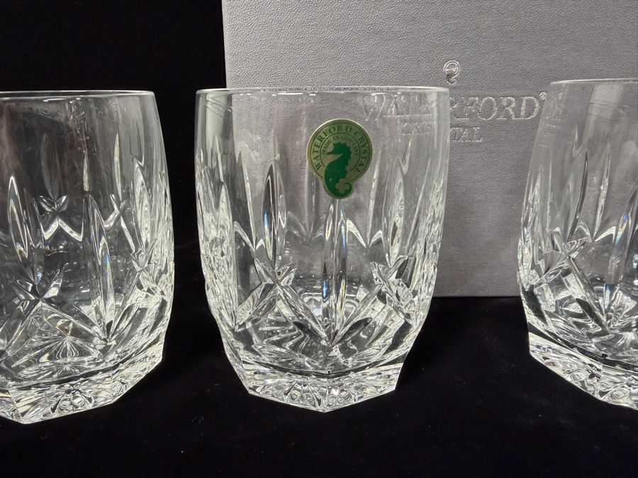 New Set Of Four Waterford Crystal Westhampton Double Old Fashioned Glasses With Box 4 1/8'H [Photo 3]