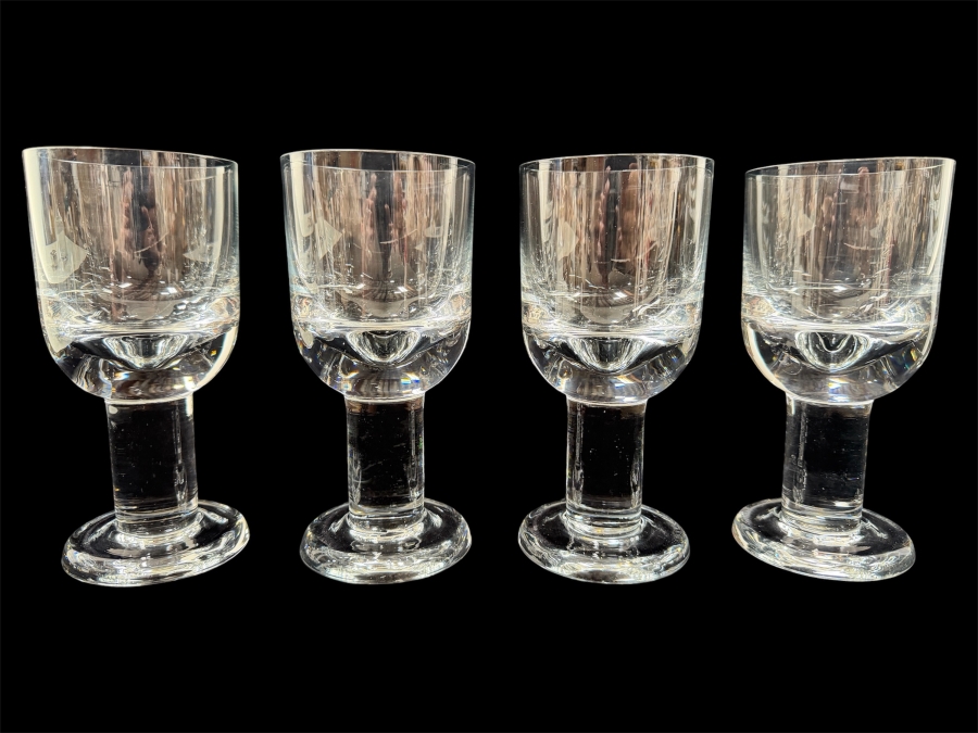 Set Of Four Krosno Svend Jensen Thor Goblets 7.25'H