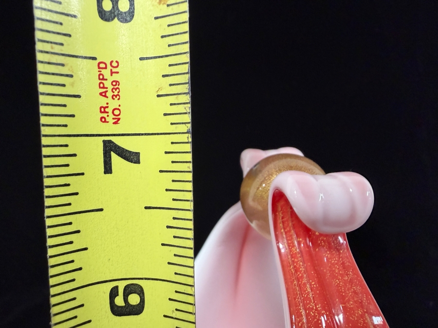 Stunning Vintage Alfredo Barbini Murano Italian Art Glass Flower Basket 6'W X 7'H [Photo 8]