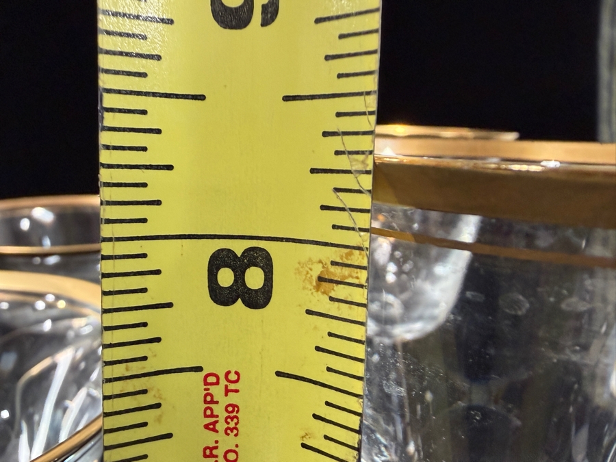 (10) Gold Rim Crystal Stemware Glasses 6 7/8' And 8 3/8' [Photo 6]