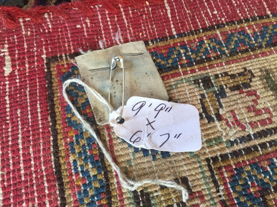 Large Vintage Hand Knotted Wool Persian Rug - Reds & Blues - 9' 9' x 6' 7' [Photo 14]