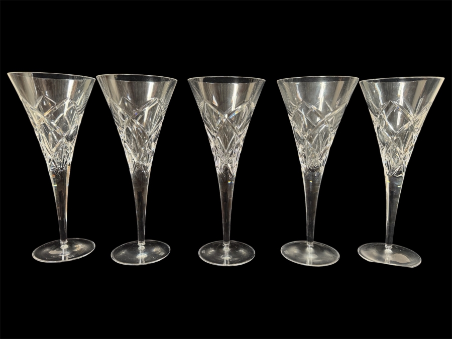 (4) Miller Rogaska Crytal Champagne Flutes Stemware Glasses 9.5'H