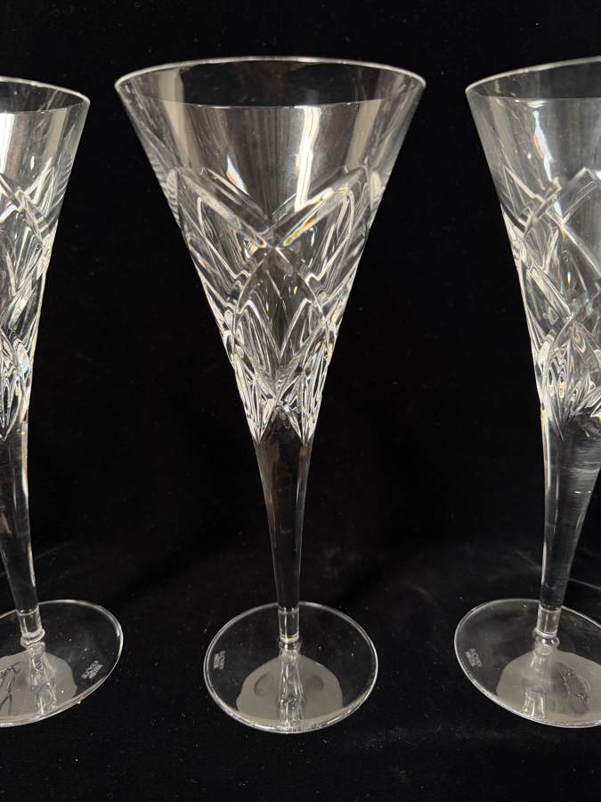 (4) Miller Rogaska Crytal Champagne Flutes Stemware Glasses 9.5'H [Photo 2]