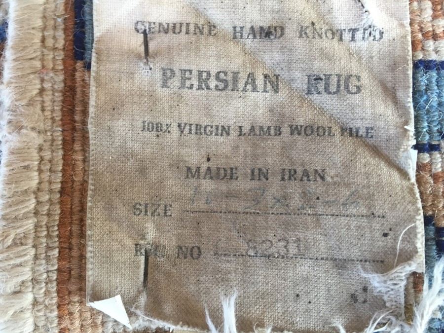 Vintage Iranian Hand Knotted 100% Virgin Lamb Wool Pile Persian Rug Runner - Light Browns & Light Blues [Photo 3]