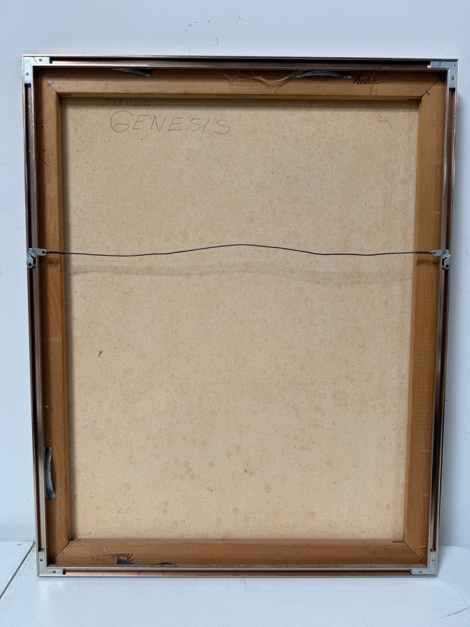 Jose Felix Original Surrealist Painting On Canvas Titled 'Genesis' Signed Lower Right And Dated 1977 24 X 30 [Photo 7]