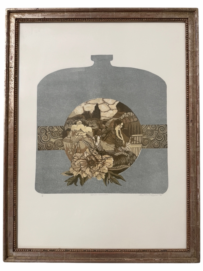 Artist Signed Limited Edition Print By Barbara Robertson Dated 1973 Titled 'Spiral Ornament' Numbered 5 Of 16 Framed 24 X 31 [Photo 2]