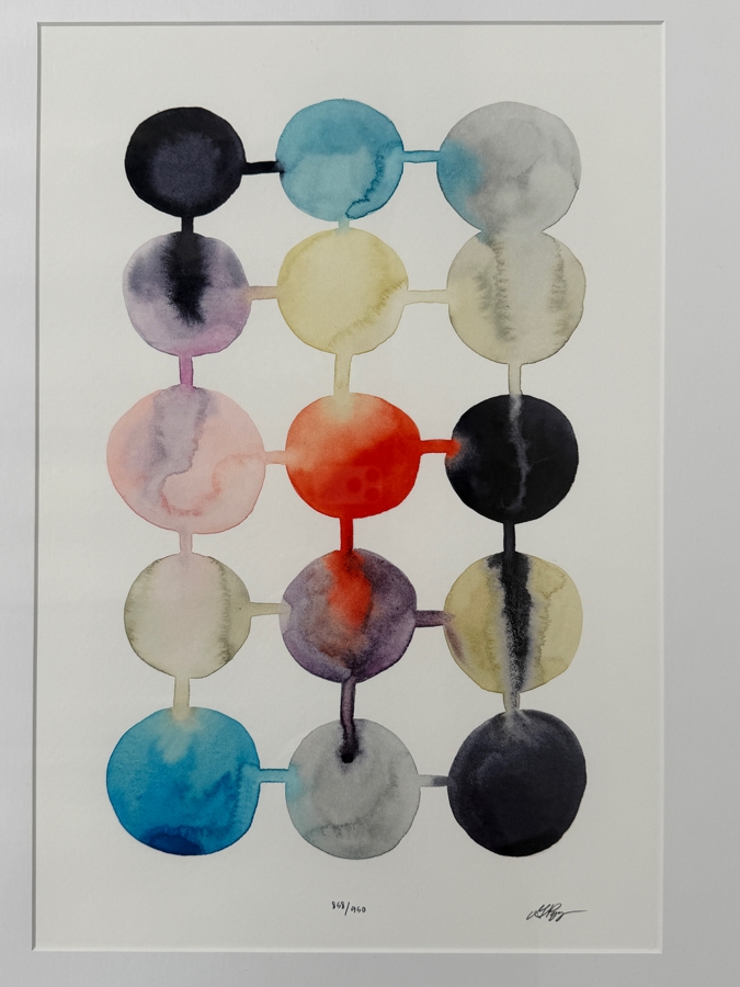 Grace Popp Artist Signed Limited Edition Giclee Print Titled 'Custom Connect The Dots II' 10 X 16 Dated 2022 Framed 19 X 24