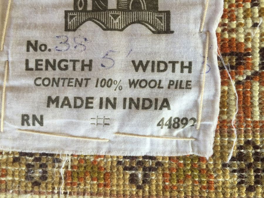 Hand Wooven Oriental Indian Wool Rug - 5' x 3' - Browns [Photo 8]