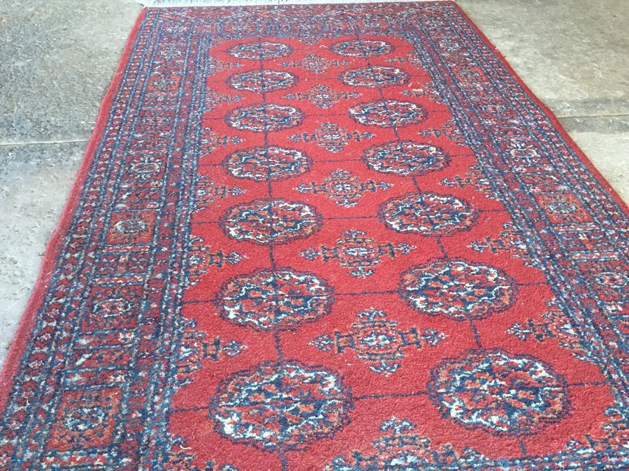 Vintage Hand Knotted Wool Persian Rug - Reds & Blues [Photo 4]