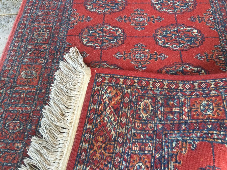 Vintage Hand Knotted Wool Persian Rug - Reds & Blues [Photo 3]